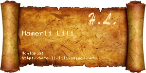 Hamerli Lili névjegykártya